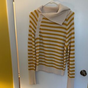 Comptoir Des Cotonniers Cream and Yellow Striped Sailor Sweater